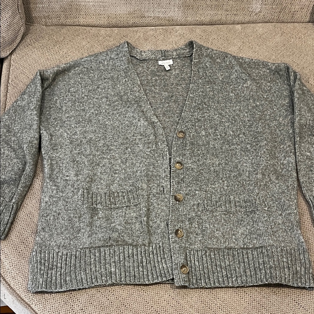 Ella Moss Heathered Gray Cardigan Sweater